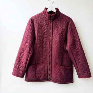 Barbour Quilted Parka Jacket Maroon Women’s Size 12 F51